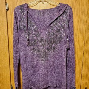Maurices Premium Purple Hoodie Rhinestones